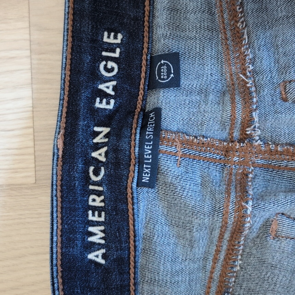 Women's American Eagle Outfitters Dark Blue Skinny Kick Jeans - Long - Picture 2 of 4